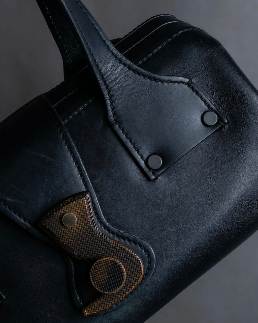 "GUCCI" Vintage gold metal fittings mini doctor bag