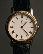 “Yves Saint Laurent” 80’s-90’s coin edge quartz leather watch