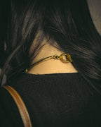 -SPECIAL- "Hermès" 80's-00's Sculptural gold tone choker necklace