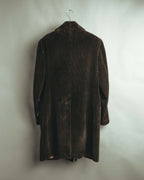 -SPECIAL- "GUCCI" 90's-00's Dark brown corduroy tailored chesterfield coat