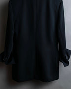 "Christian Dior" Jacquard switching design no-collar jacket