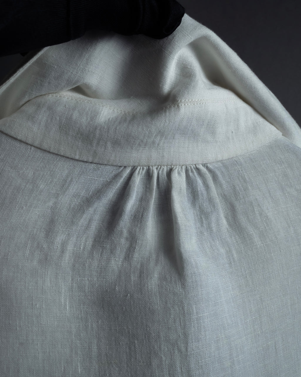 "GUCCI" Michele period ruffle round collar linen pullover shirt