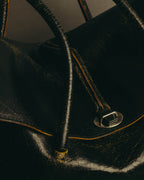 "Miu Miu" 90's-00's Cracked leather tote handbag