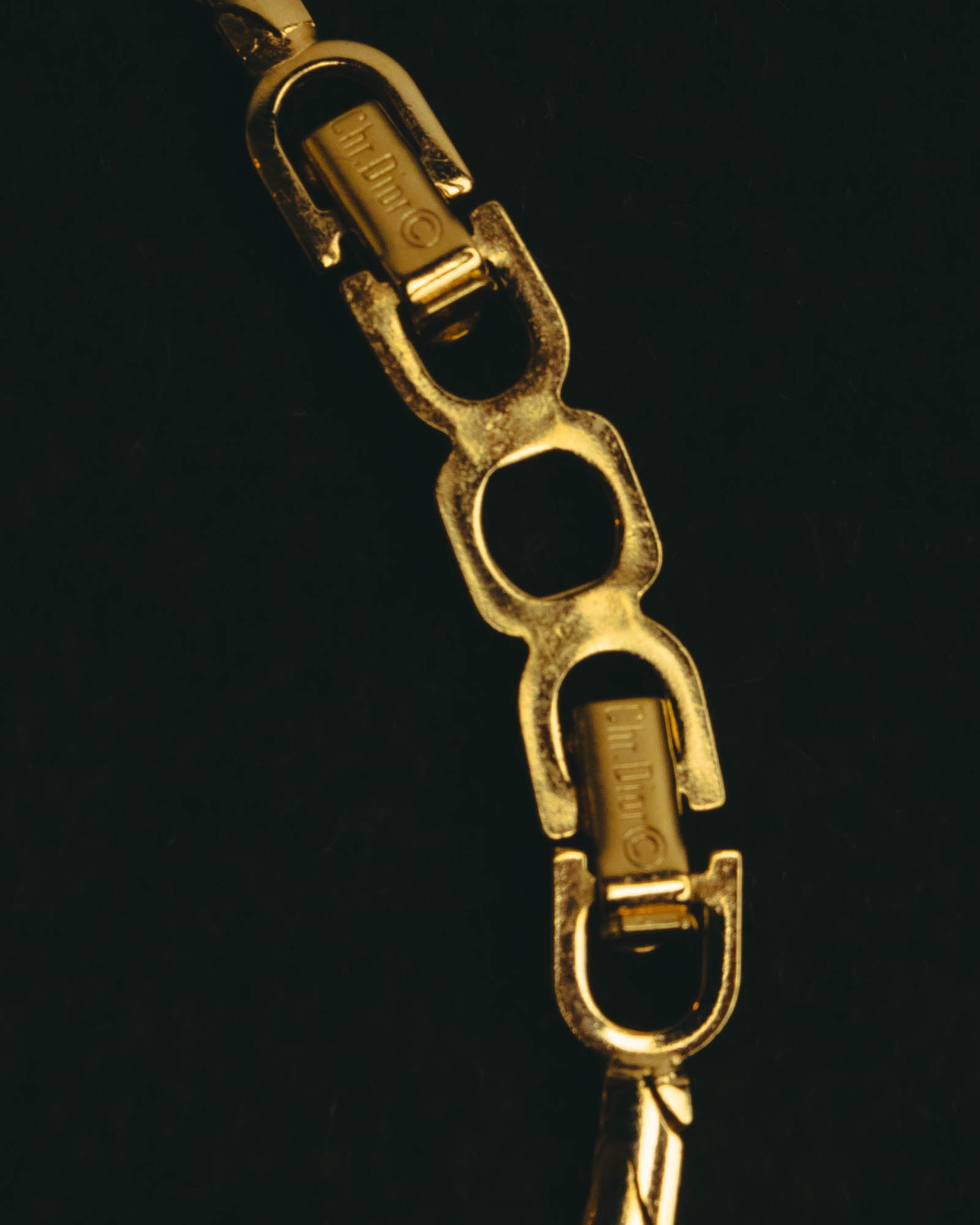 "Christian Dior" 80's-90's Gold tone rhinestone necklace