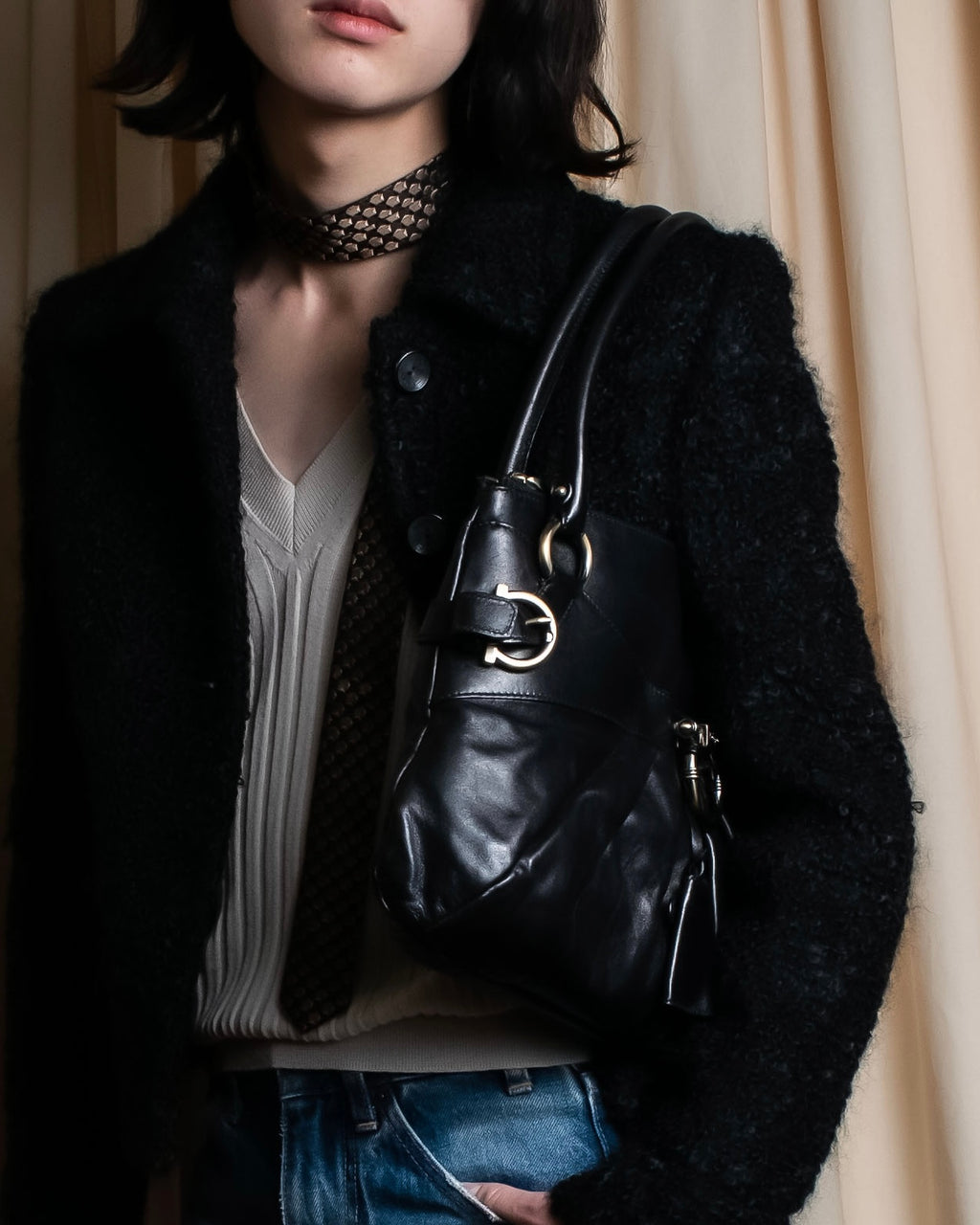 "Salvatore Ferragamo" Gancini motif leather one-handle bag