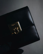 "Salvatore Ferragamo" 90’s Gancini clasp kiss lock tri fold wallet