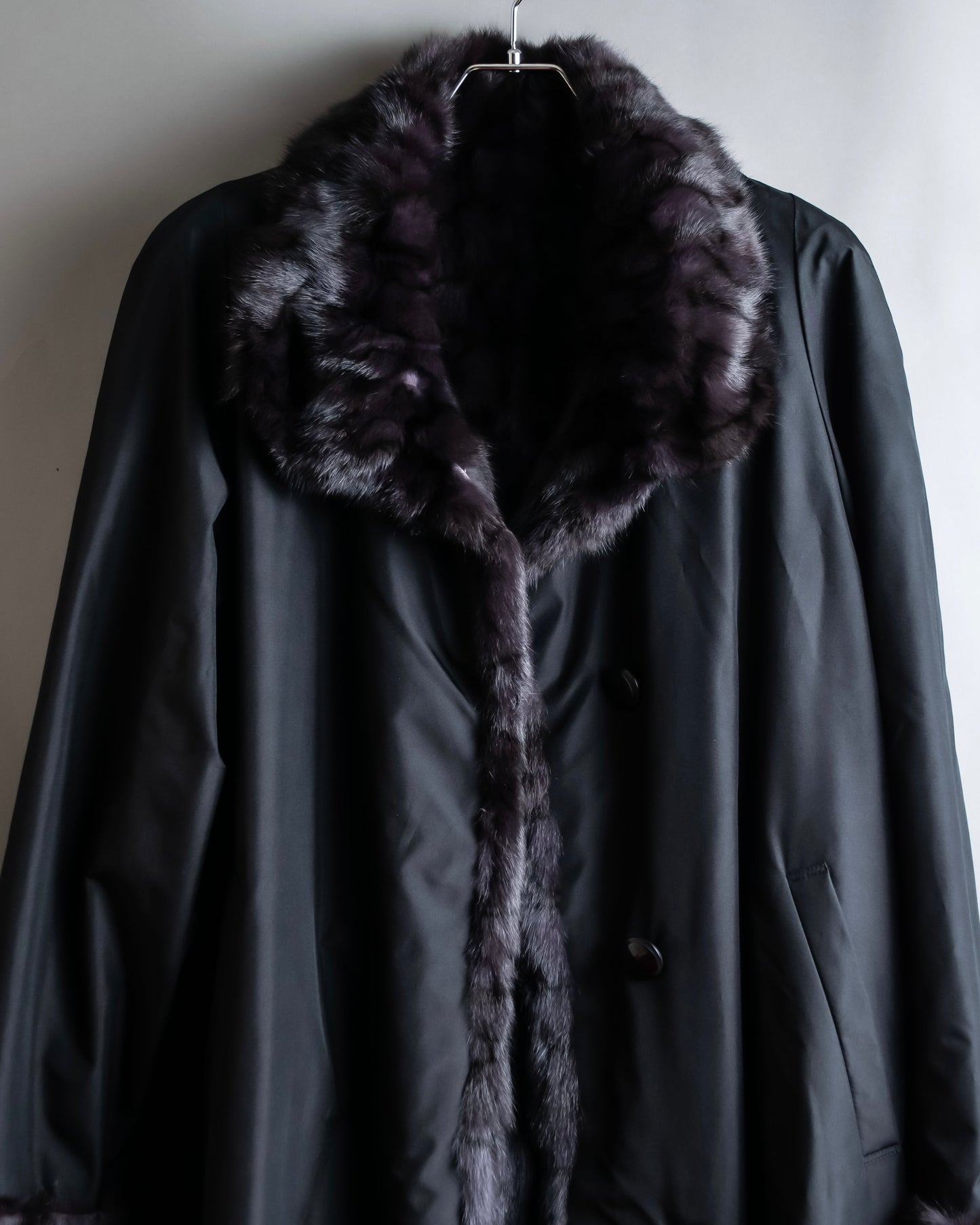 Vintage squirrel fur reversible maxi length coat