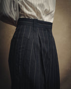 -SPECIAL- "LOEWE" 10's Pinstriped silk-lined wide trousers