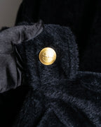"GUCCI" 80's Gold button design brushed wool long chester coat