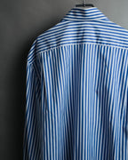 -MOOD MILLÉSIMES- 90’s-00’s vivid blue stripe wide-spread collar shirt