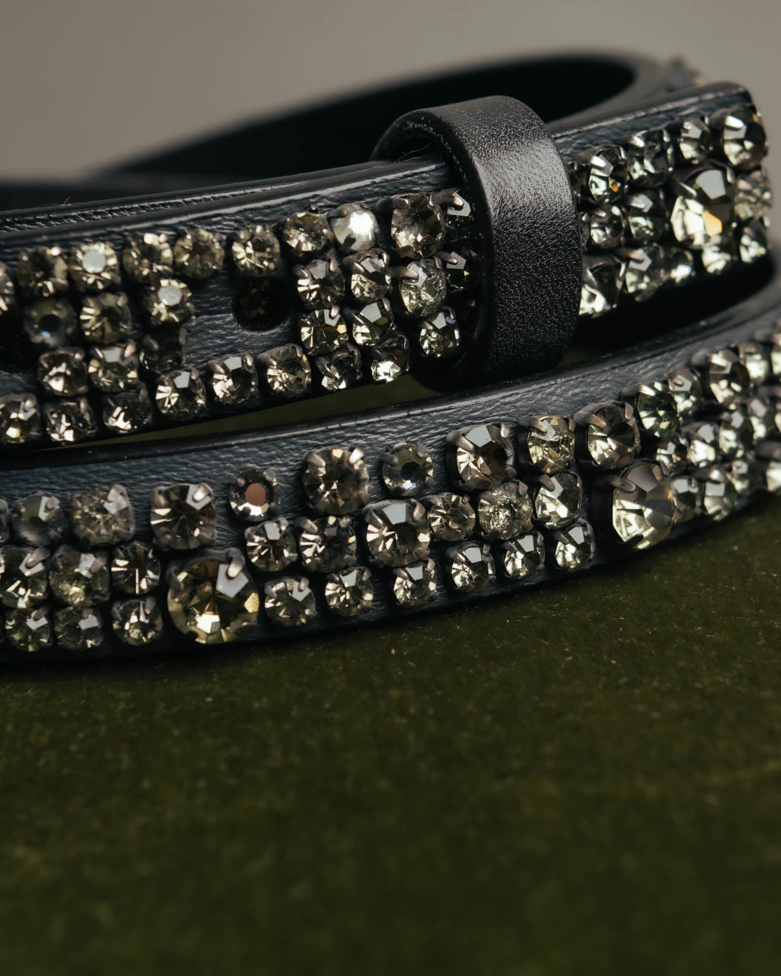 “CÉLINE” 2010 Crystal embellished leather belt