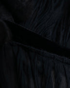 "PRADA" Gathered ribbon design puff sleeve dress