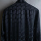 "Saint Laurent Paris" Geometric pattern fly front silk shirt