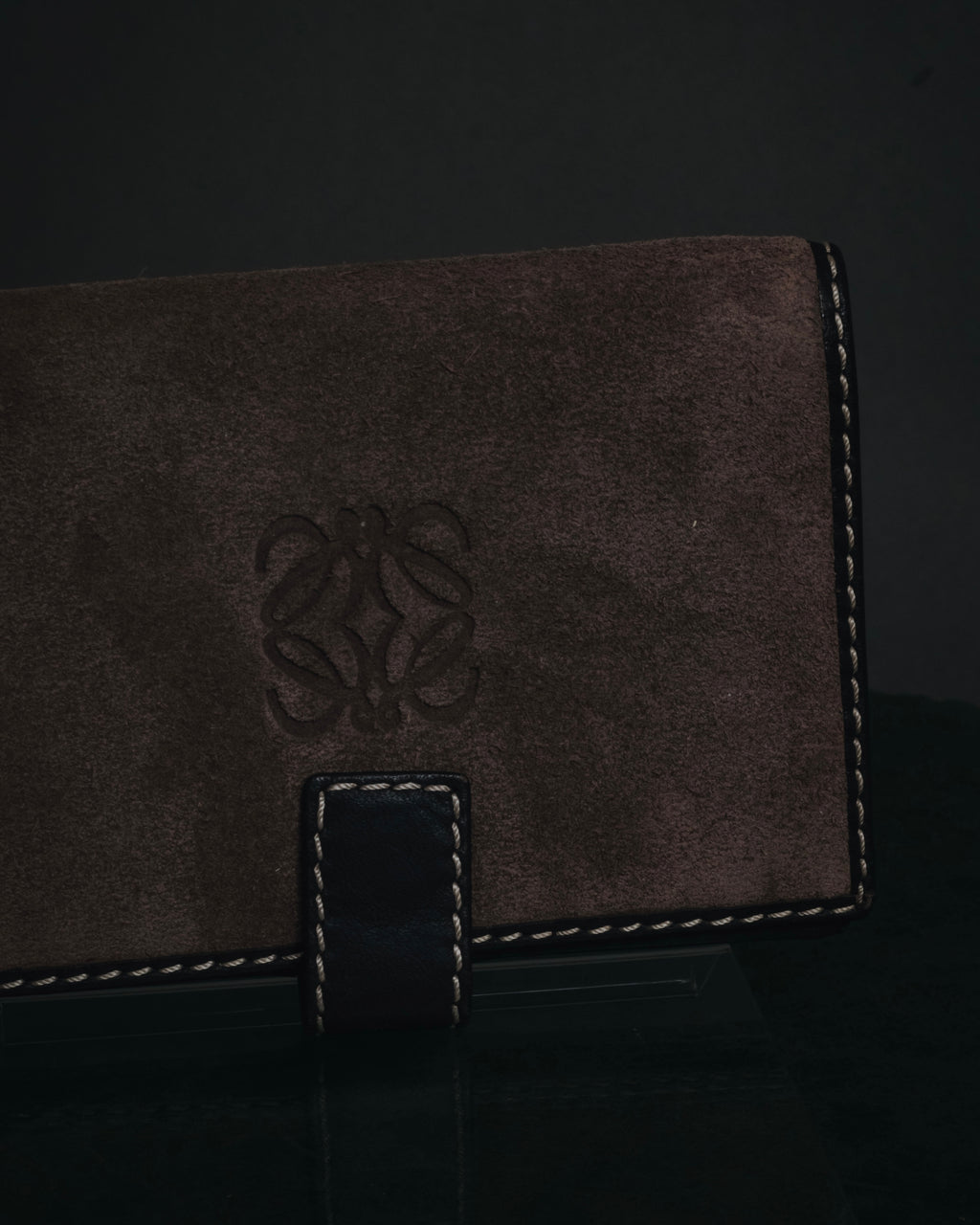 "LOEWE" Anagram-embossed suede bi-fold wallet