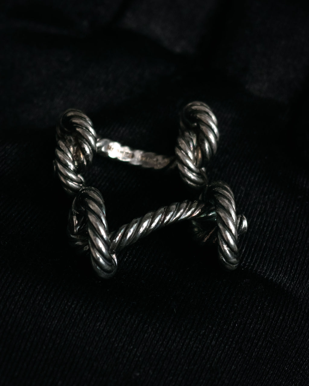 “HERMES” 1970–80s Double knot silver cufflinks