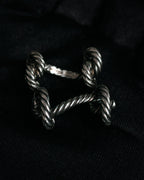 “HERMES” 1970–80s Double knot silver cufflinks