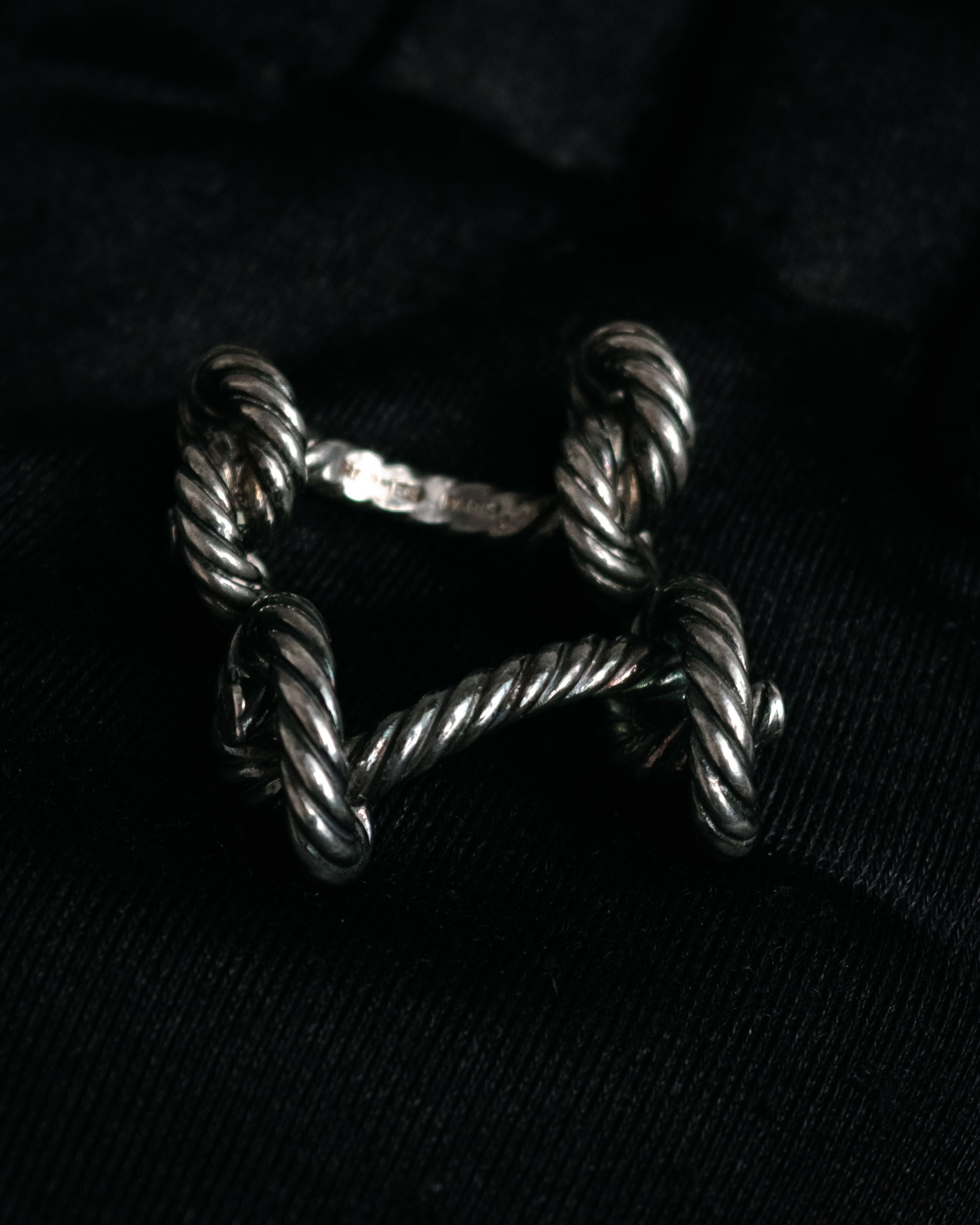 “HERMES” 1970–80s Double knot silver cufflinks