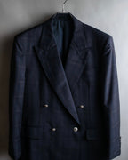 "BURBERRYS" Micro check pattern metal button blazer