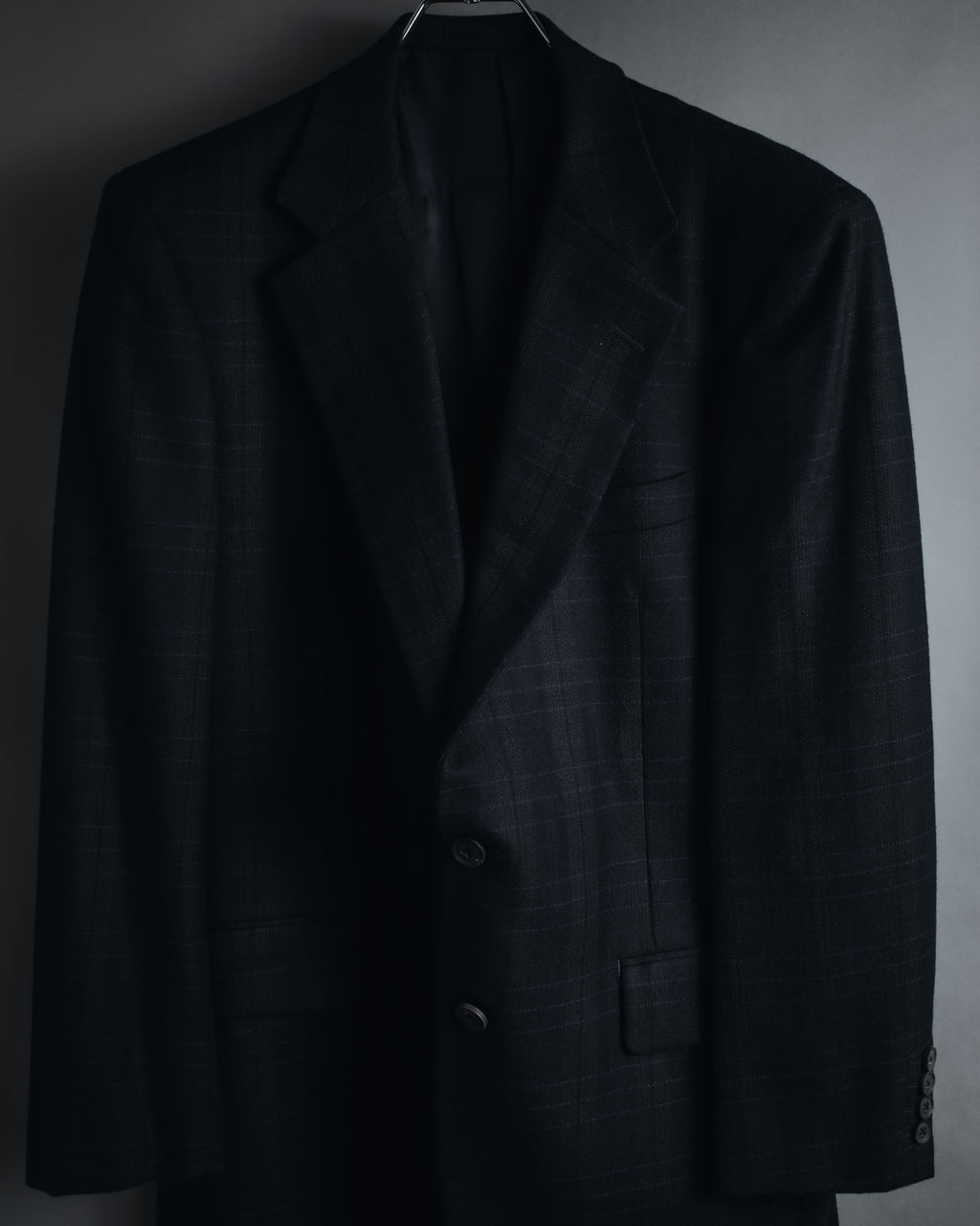 "Burberrys" 90’s dark check wool cashmere blend tailored jacket