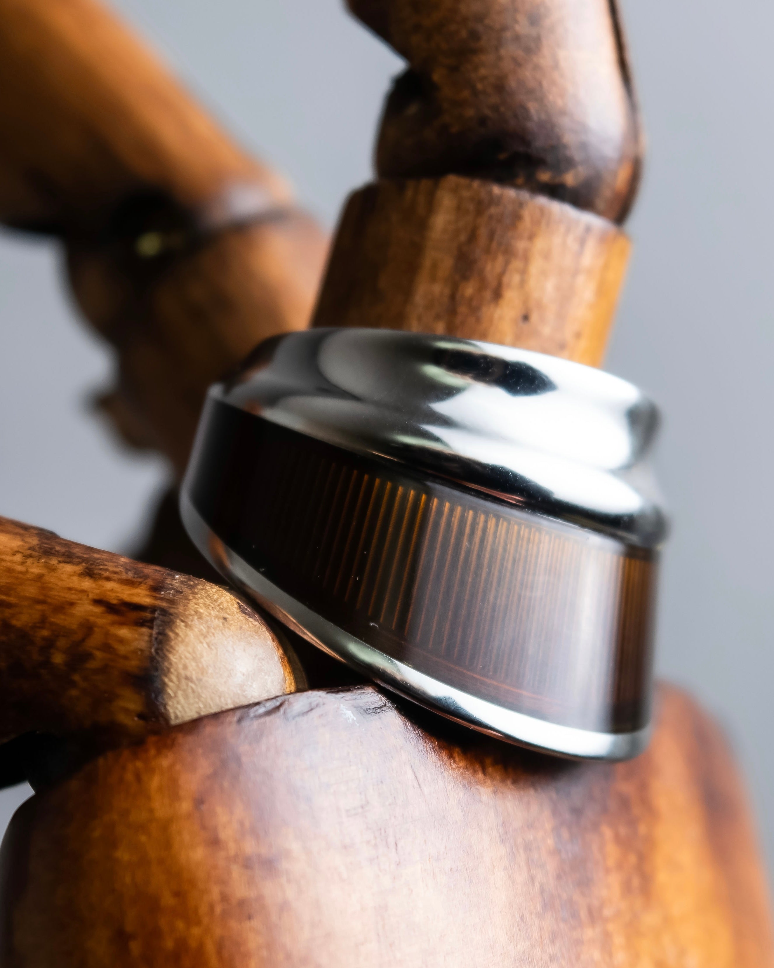 "HERMES" Maron Equus series silver ring