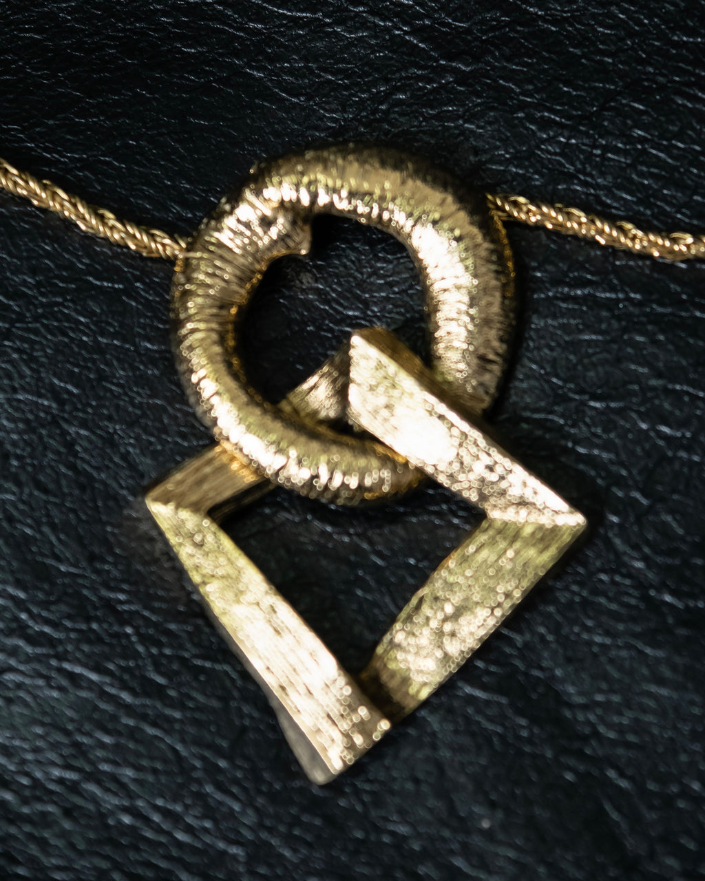 “Yves Saint Laurent” antique processed gold chain necklace