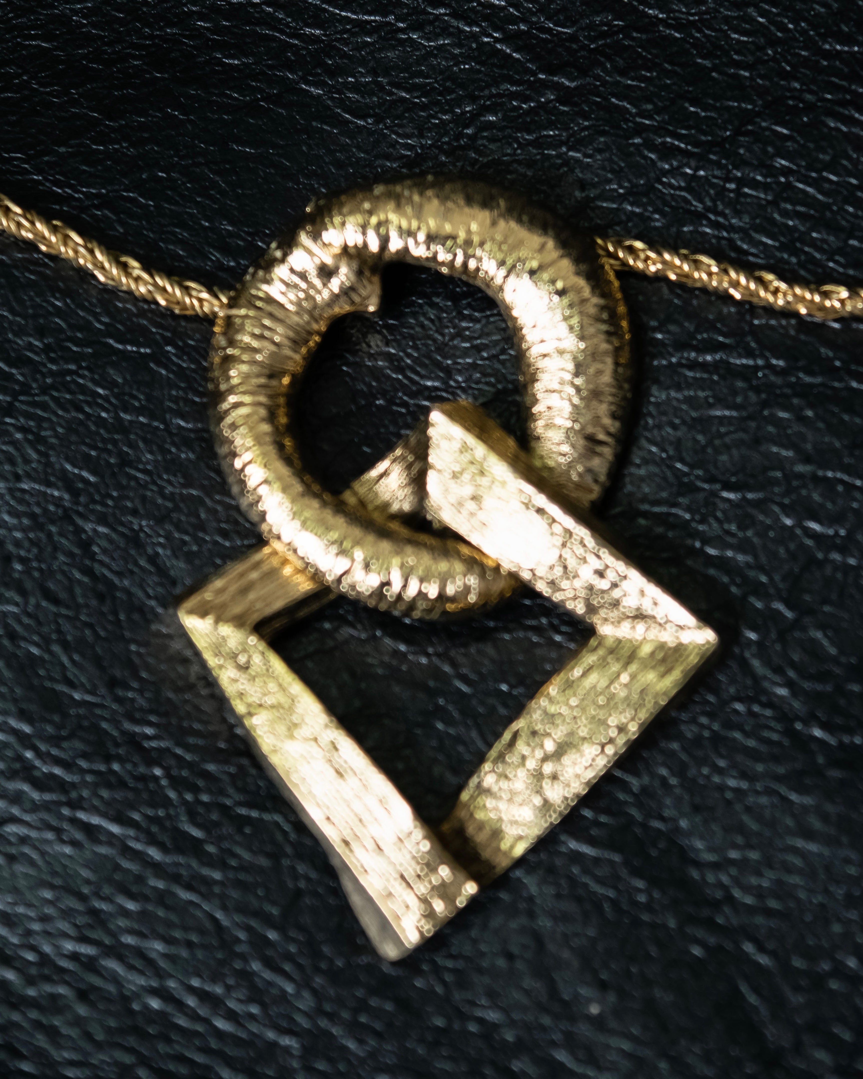 “Yves Saint Laurent” antique processed gold chain necklace