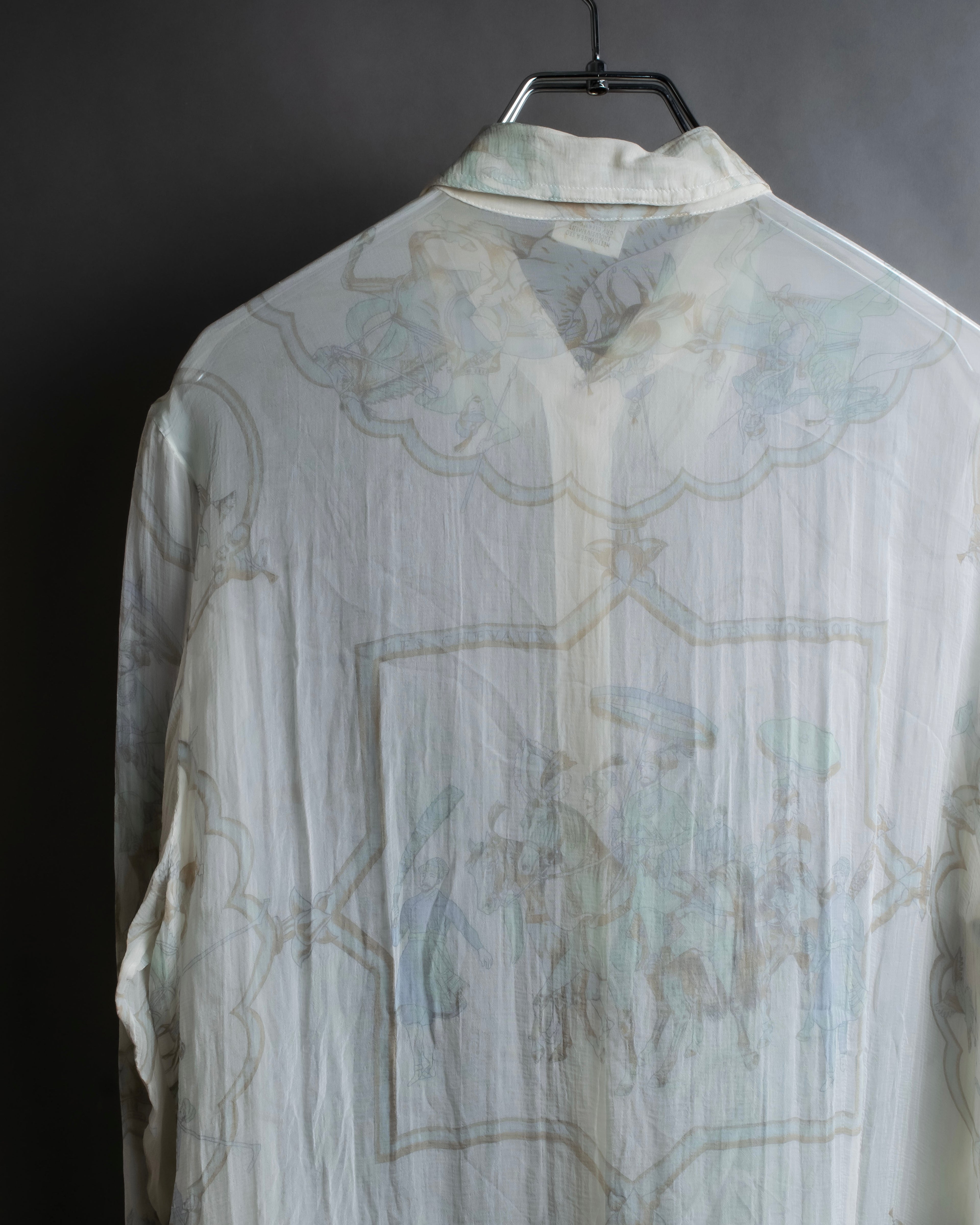 "HERMES" Margiela period abstract pattern shirt