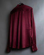 "GUCCI" Beautiful burgundy color silk bowtie shirt