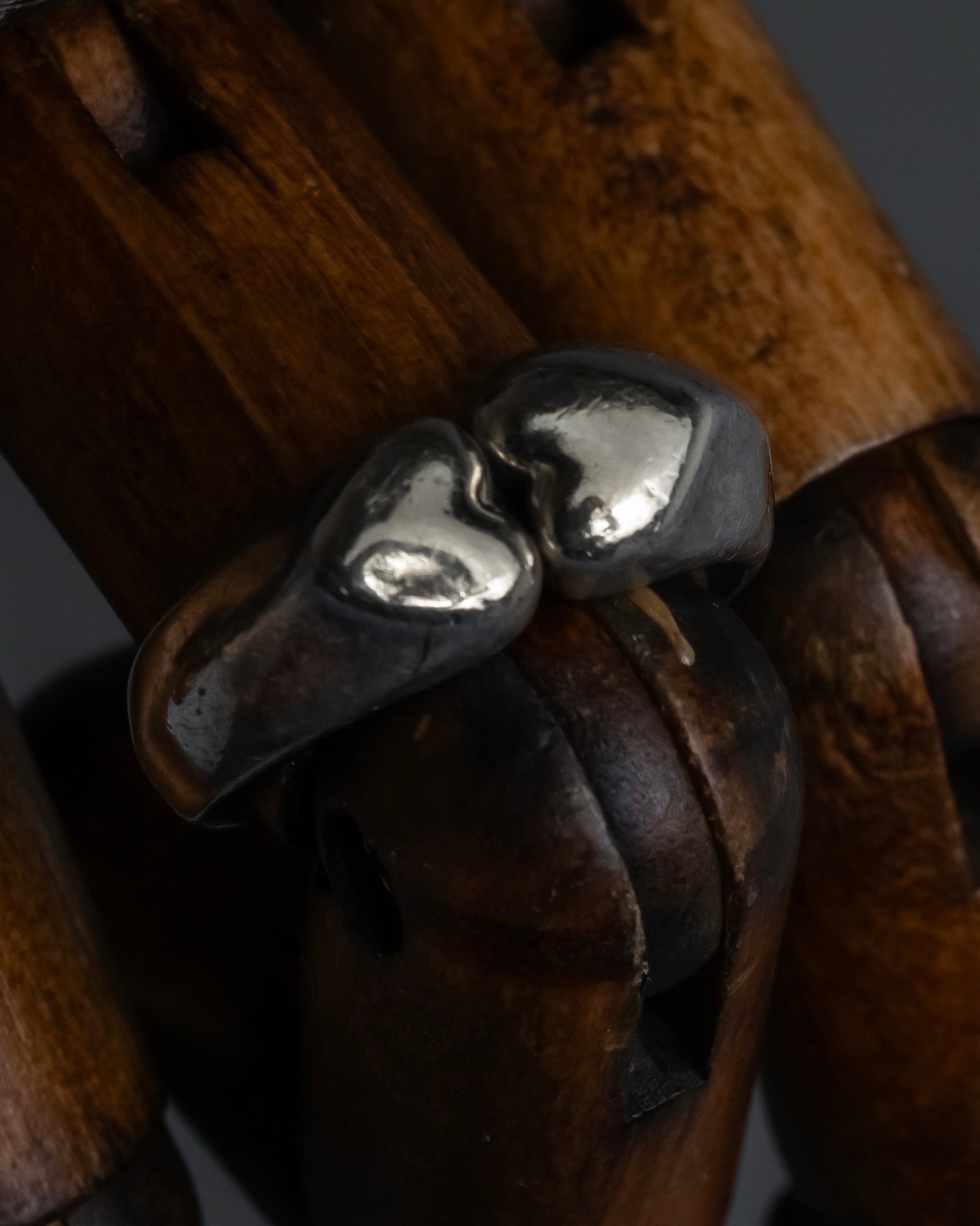 "Vintage bulging organic design silver 925 ring"