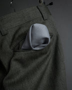 "YVES SAINT LAURENT" Deep pleat tapered wool slacks