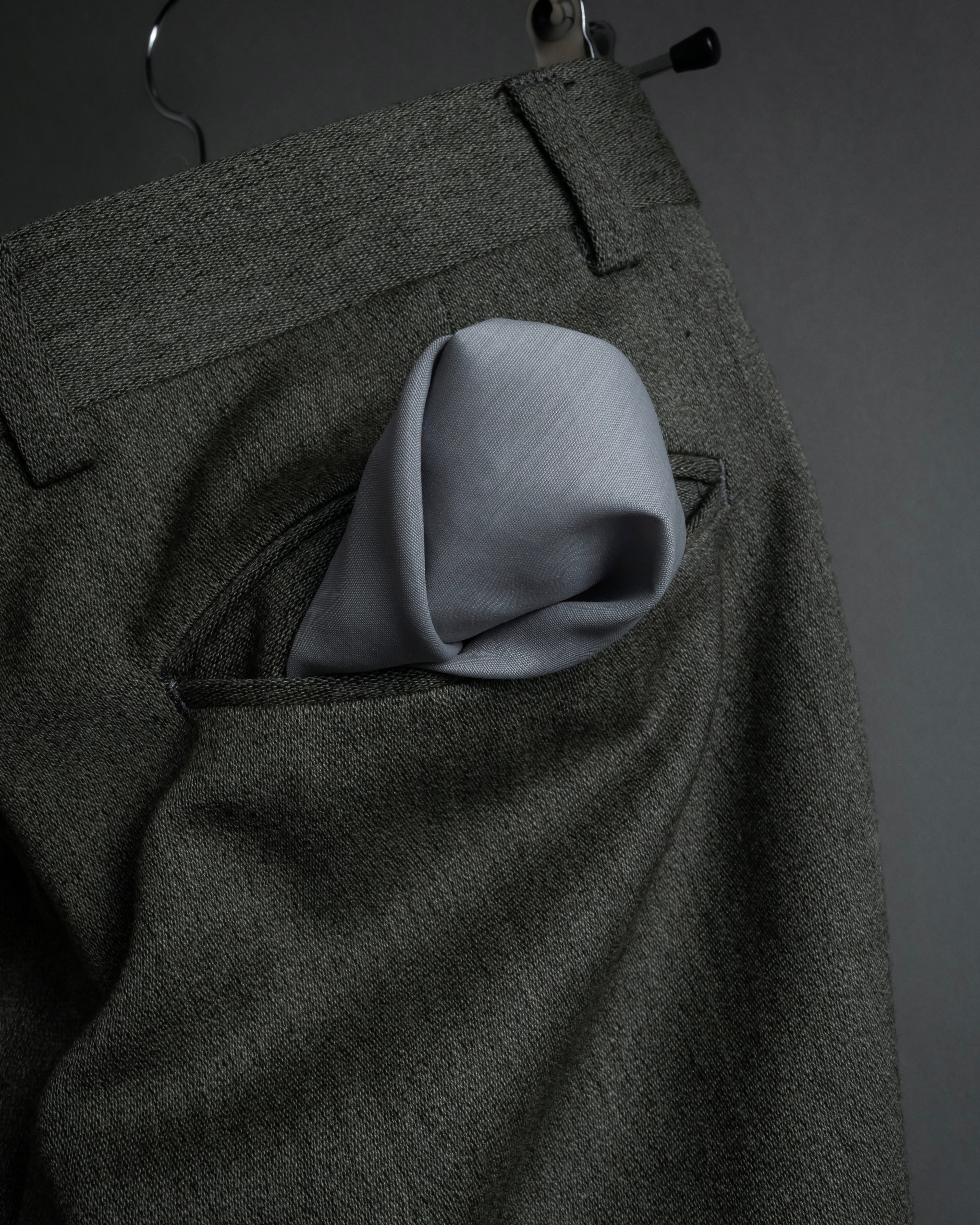 "YVES SAINT LAURENT" Deep pleat tapered wool slacks