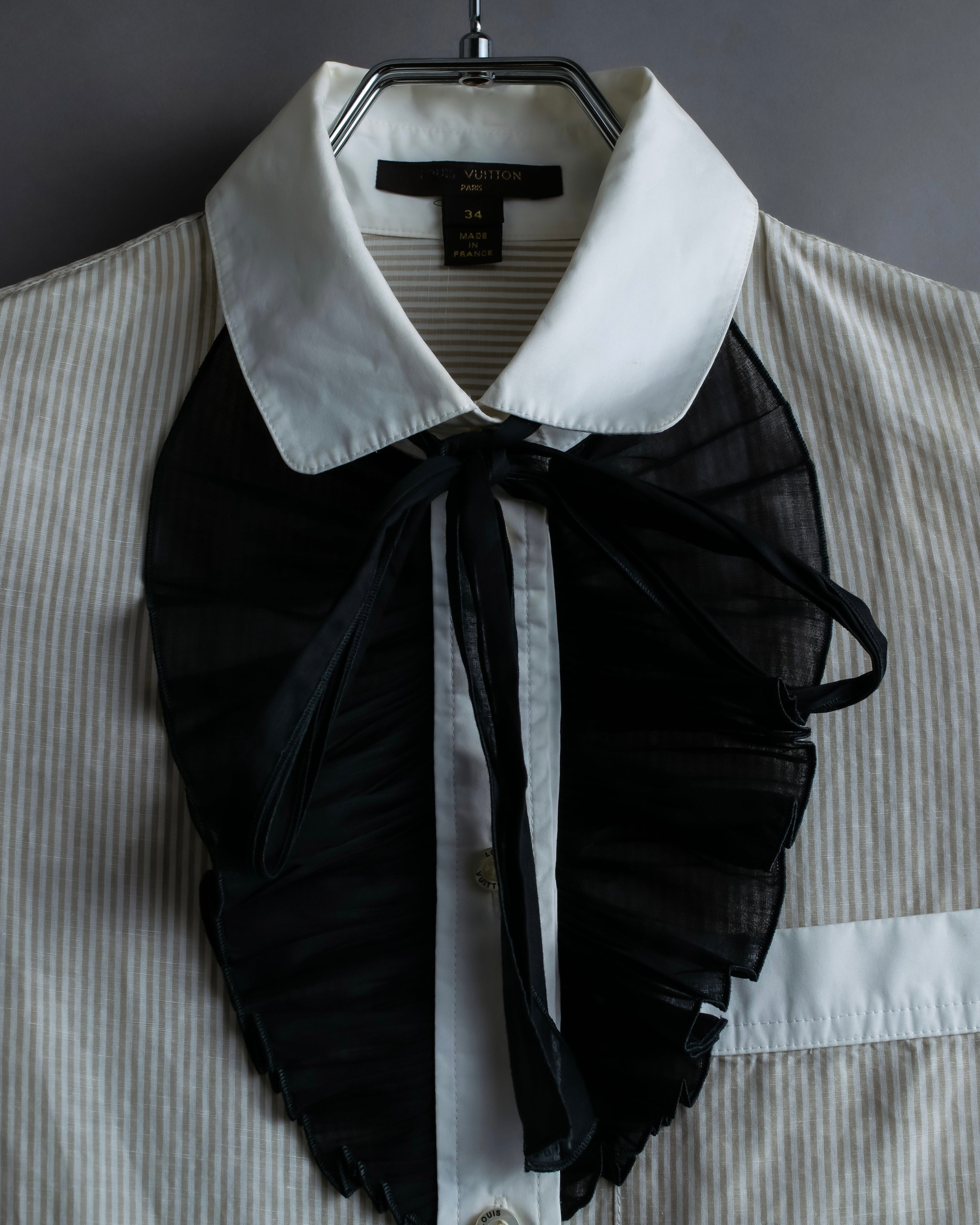 "LOUIS VUITTON" Ribbon frill design regular collar shirt