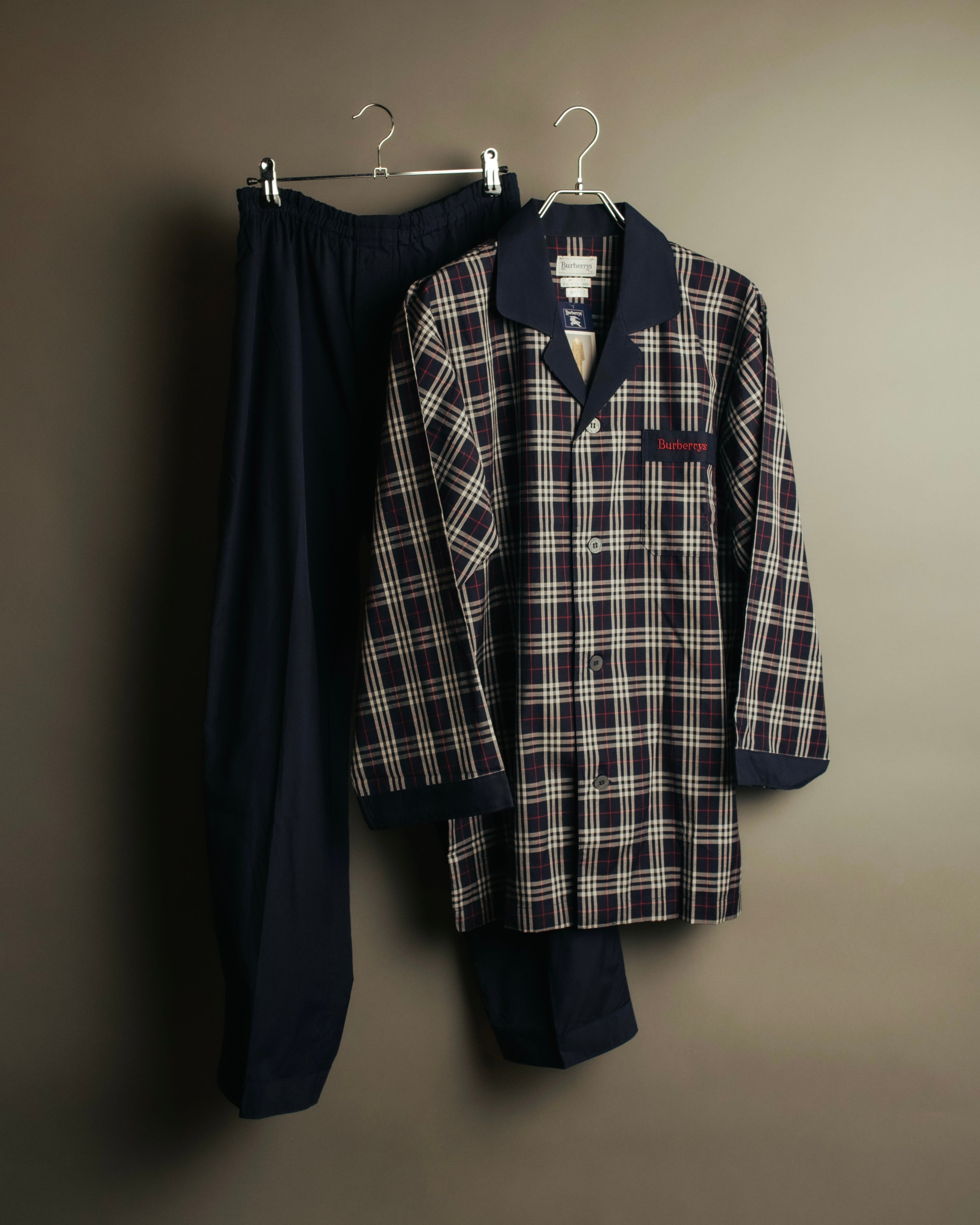 “Burberrys” 1998-1999 house check cotton pajama set