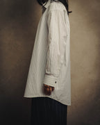 -SPECIAL- “HERMES” 80’s tonal jacquard pinstripe French cuff shirt