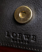 "LOEWE" Anagram logo engraved suede leather tote bag