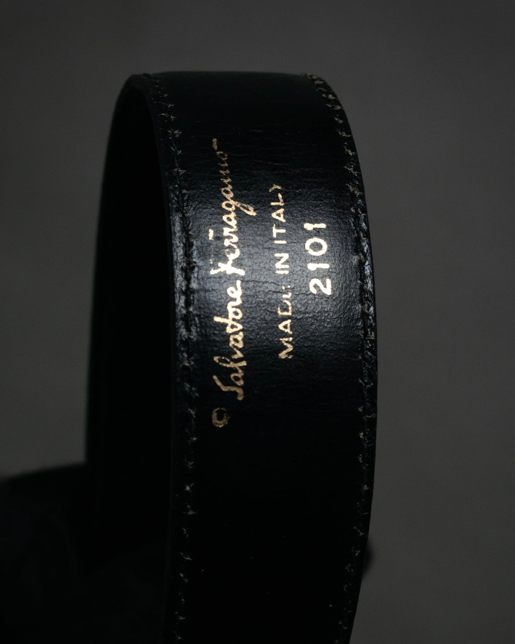 “Salvatore Ferragamo” 90’s Lizard leather double gancini belt