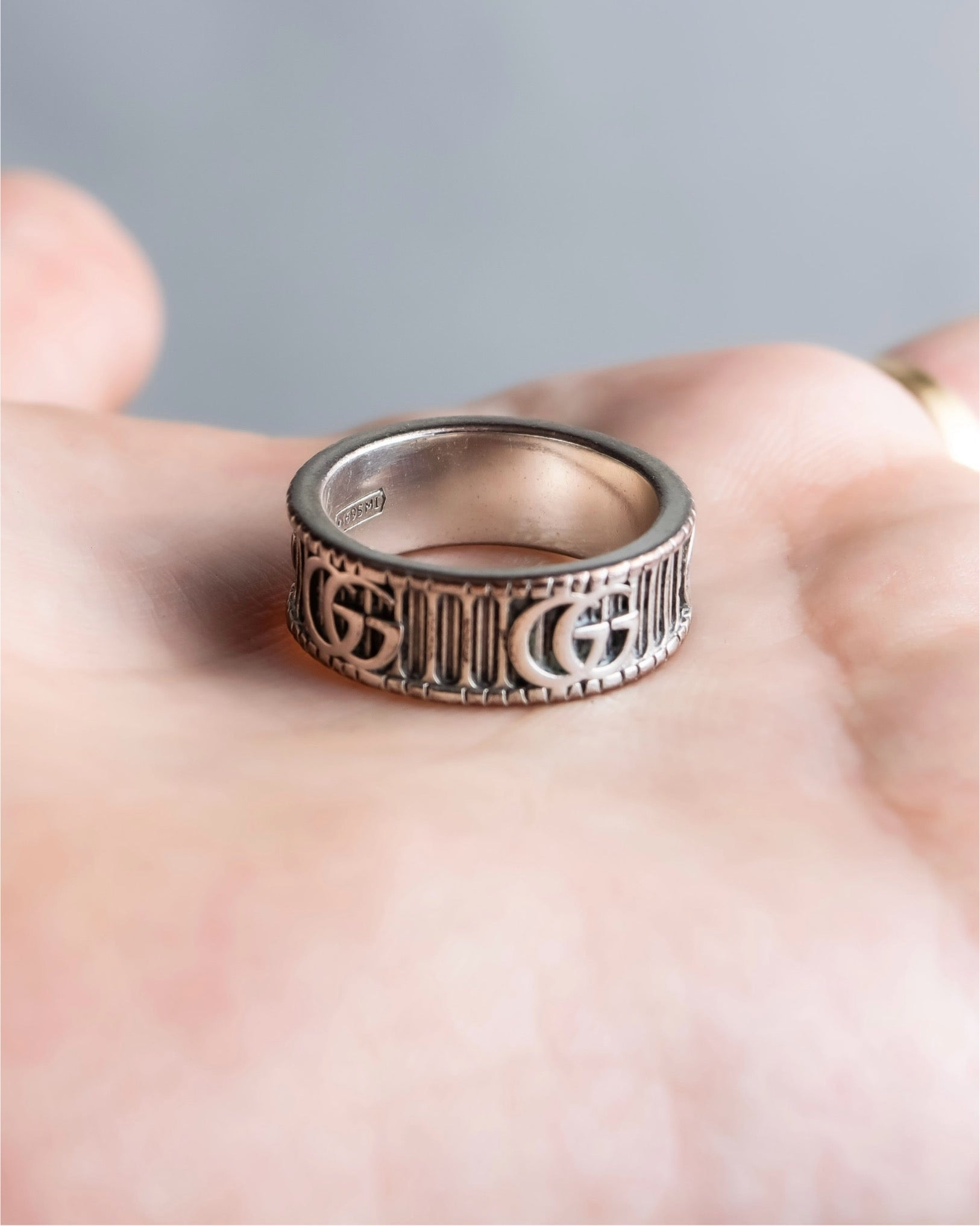 "GUCCI" GG marmont silver 925 ring