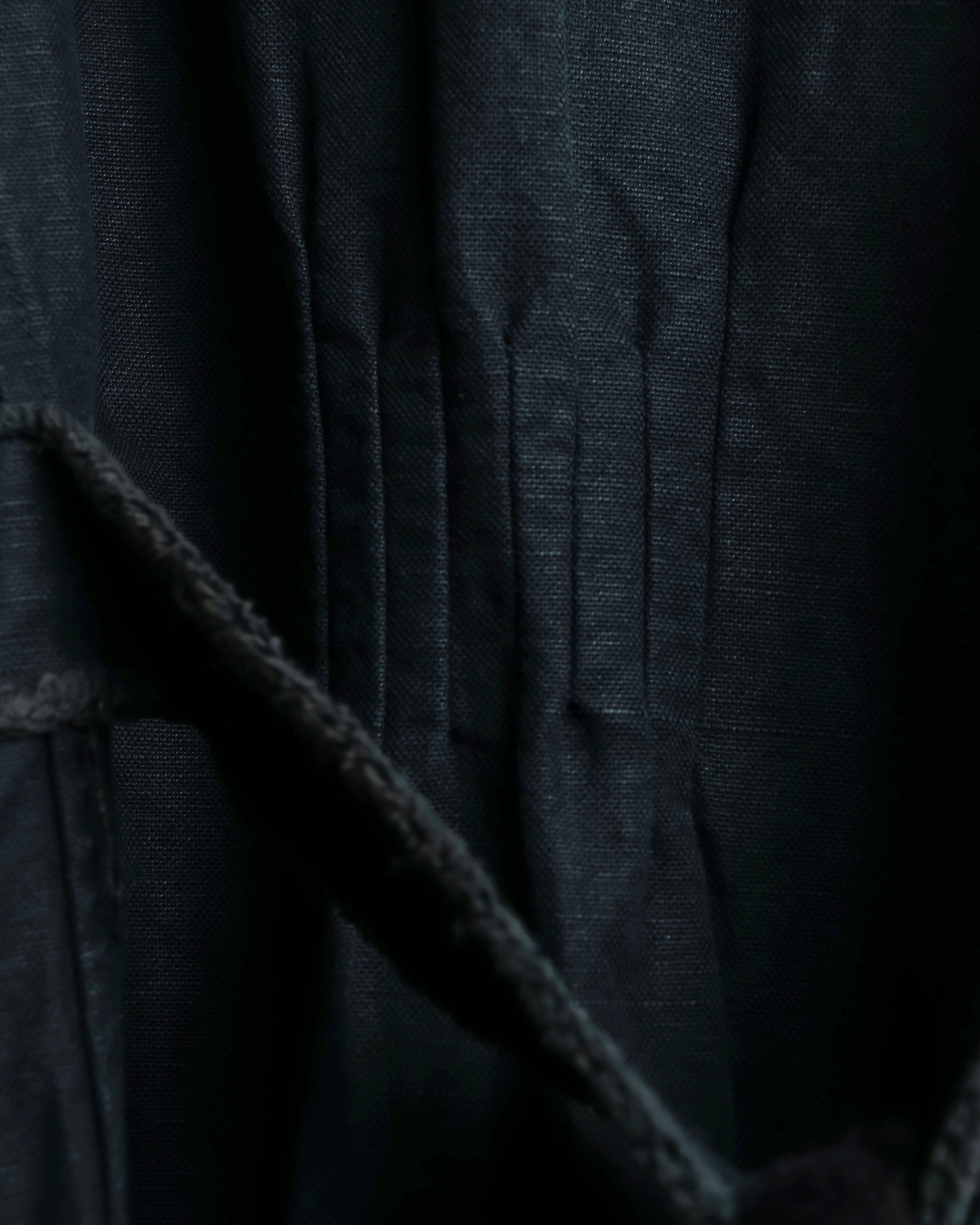 "vanessa bruno" Lace fringe design drawstring cotton linen shirt dress