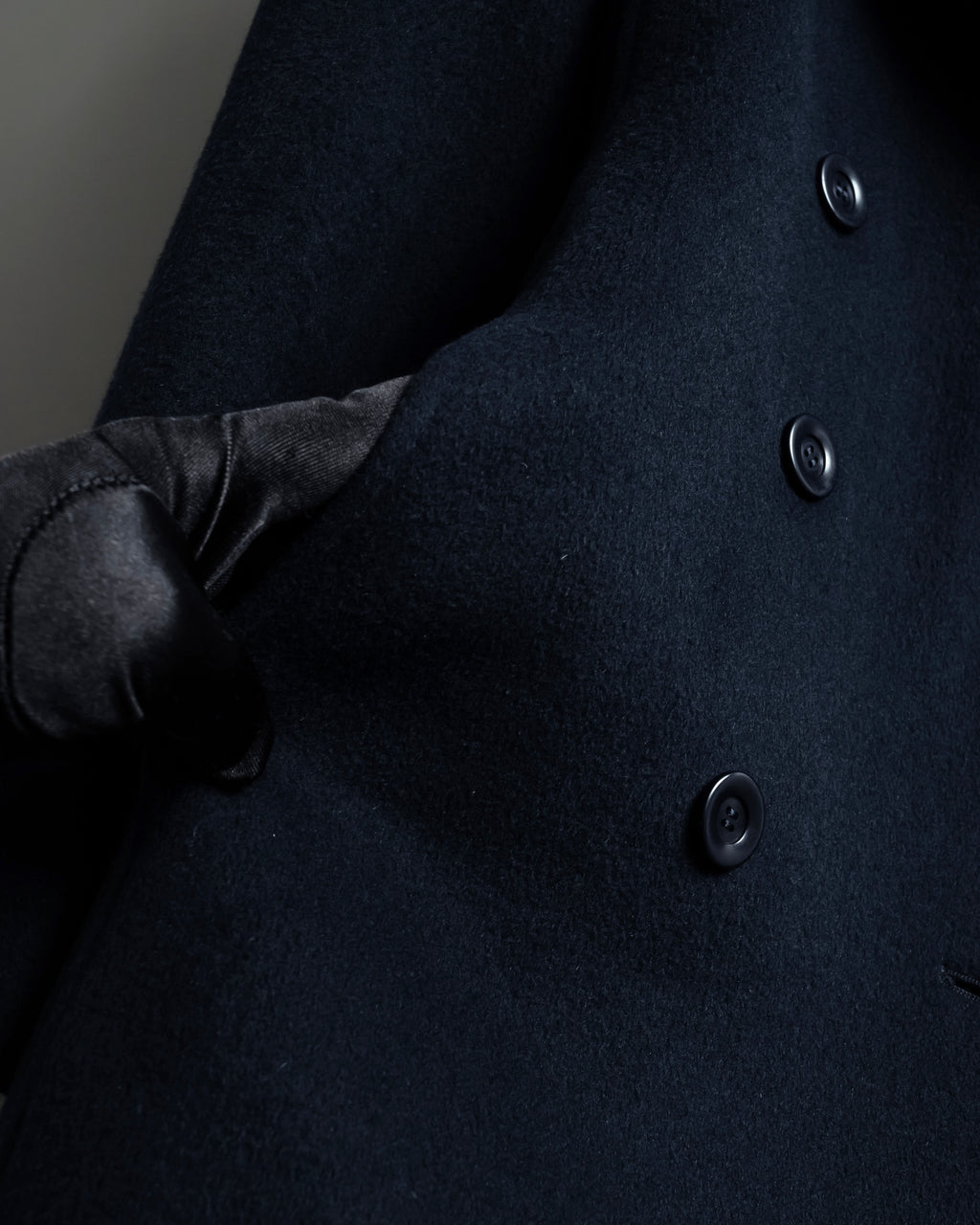 "VALENTINO" Fur collar double-breasted wool coat