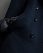 "VALENTINO" Fur collar double-breasted wool coat