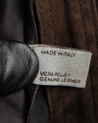 -SPECIAL- “BOTTEGA VENETA” 80’s-90’s Intrecciato suede leather shirt