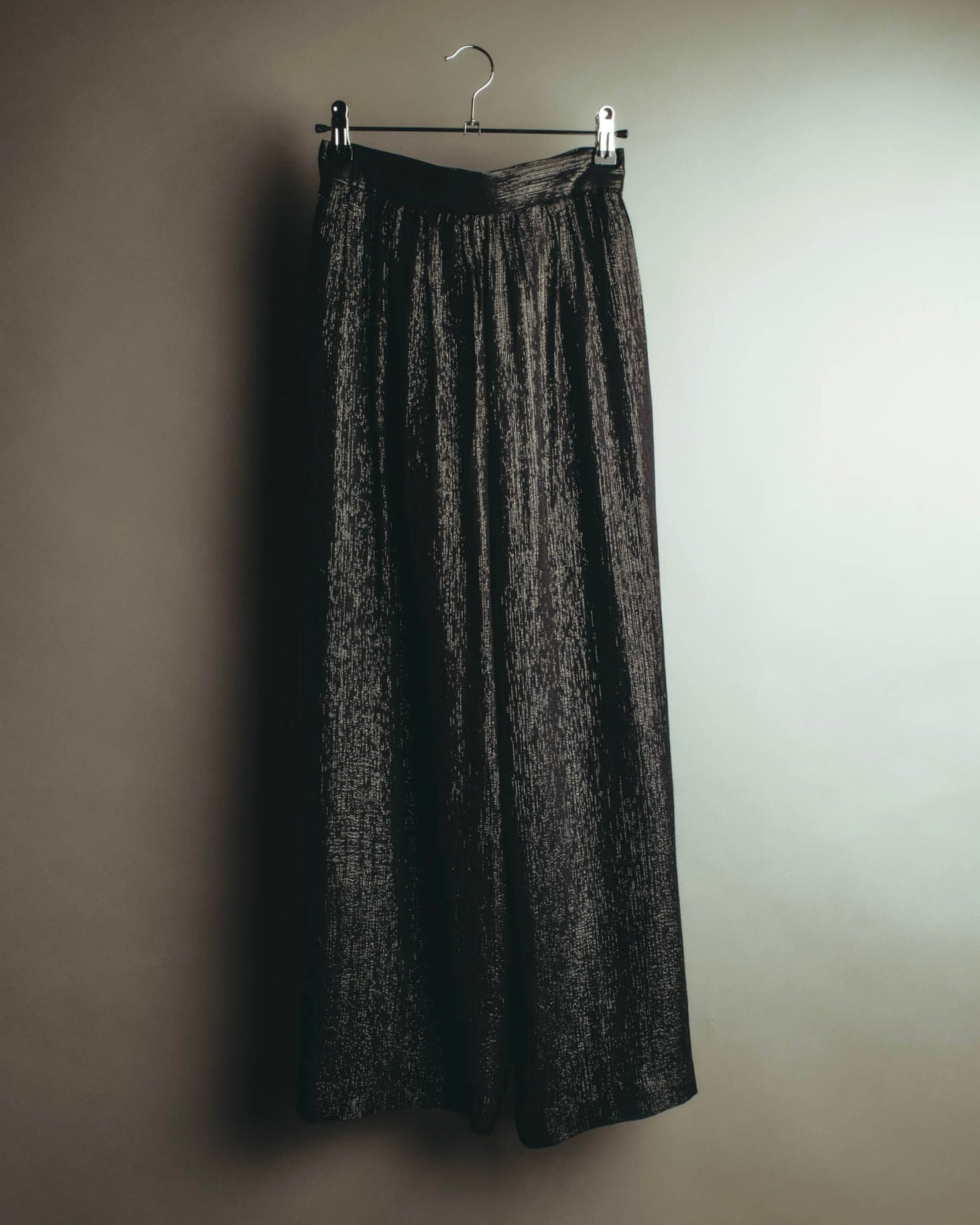 -SPECIAL- "Christian Dior" 00's Metallic silk blend fluid wide-leg trousers
