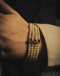 –SPECIAL– “Christian Dior” 2018-2025 Four-strand faux pearl bracelet with sculptural oval accents