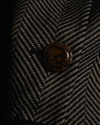 "GIANFRANCO FERRE STUDIO" 90’s-00’s Architectural hourglass herringbone tailored jacket