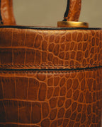 "CELINE" 80's-90's Structured cylindrical bucket bag