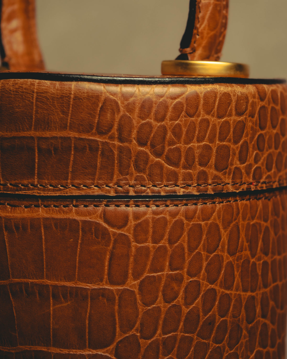 "CELINE" 80's-90's Structured cylindrical bucket bag