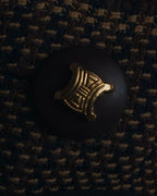 "CELINE" Late 80s–Early 90s velvet-collar woven jacket