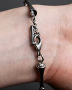 "Salvatore Ferragamo" silver gangini logo chain bracelet