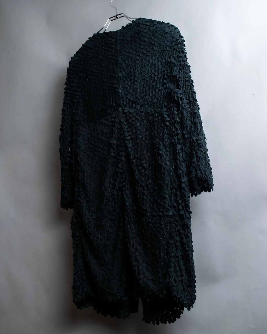 "HERNO" Laser cutwork design structured black dress