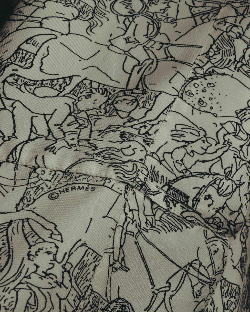 "Hermès" 70's-80's Scarf print shirt